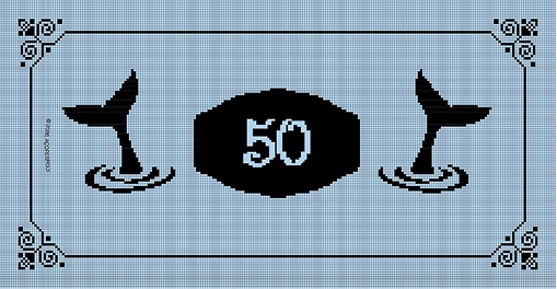 Nota de 50 escudos com caudas de baleia